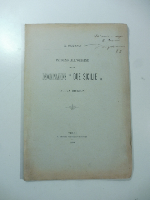 Intorno all'origine della denominazione "Due Sicilie". Nuova ricerca
