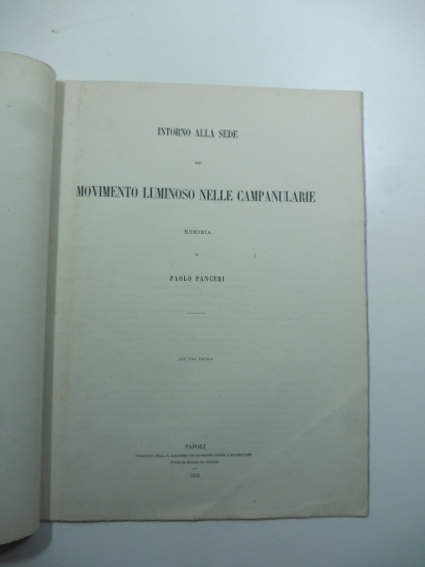 Intorno alla sede del movimento luminoso nelle campanularie. Memoria