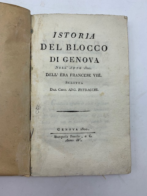 Istoria del blocco di Genova nell'anno 1800 dell'era francese VIII