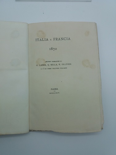 Italia e Francia 1870 secondo narrazione di G. Lanza, Q. …