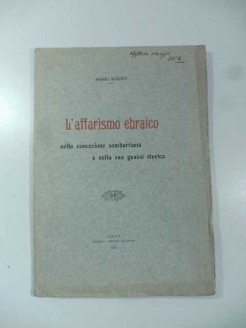 L'affarismo ebraico nella concezione sambartiana e nella sua genesi storica