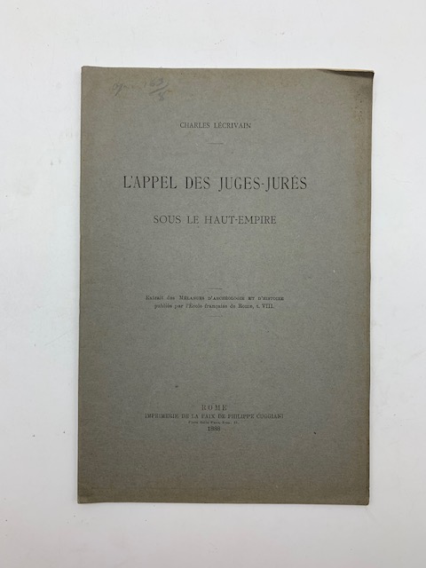 L'appel des Juges-Jures sous le Haut Empire