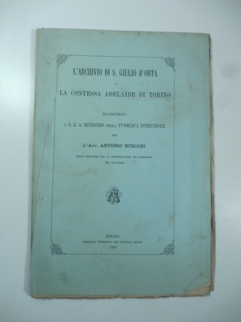 L'archivio di S. Giulio d'Orta e la contessa Adelaide di …
