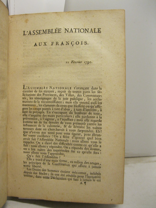 L'assemble'e nationale aux francois. 11 fevrier 1790