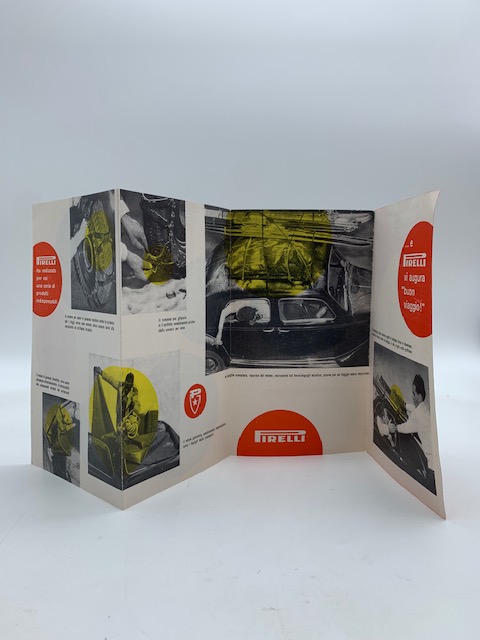 L'imprevisto dominato. Pieghevole pubblicitario Pirelli