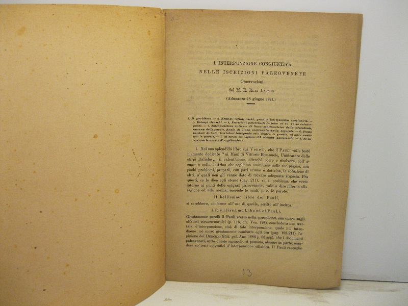 L'interpunzione congiuntiva nelle iscrizioni paleovenete. Osservazioni