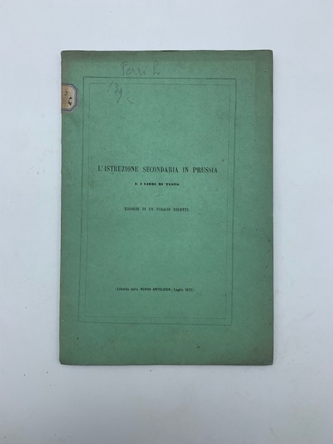 L'istruzione secondaria in Prussia e i libri di testo