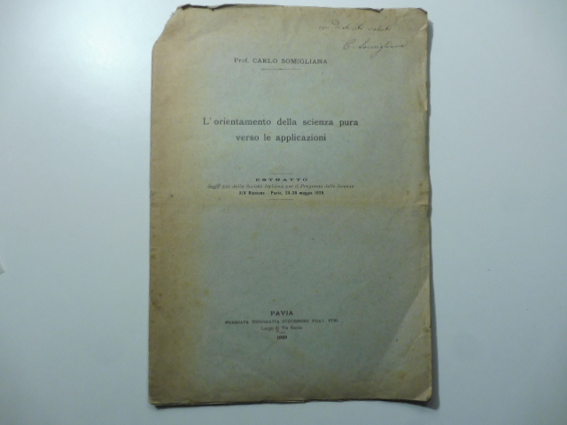 L'orientamento della scienza pura verso le applicazioni