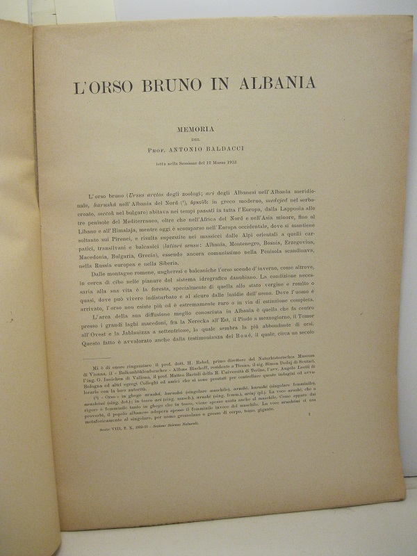 L'orso bruno in Italia. Memoria letta nella sessione del 12 …