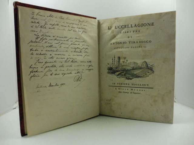 L'uccellagione libri tre di Antonio Tirabosco. Cittadino veronese