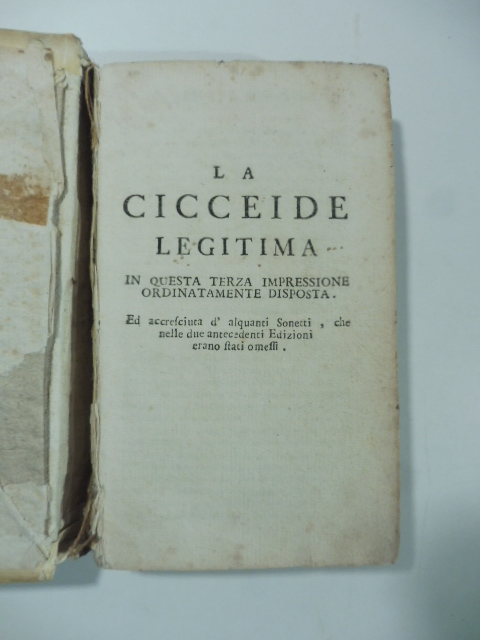 La cicceide legittima. In questa terza impressione ordinatamente disposta ed …