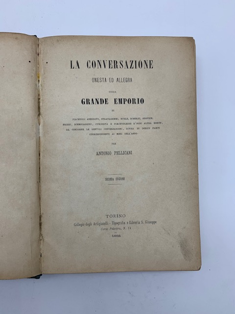 La conversazione onesta ed allegra ossia grande emporio di piacevoli …