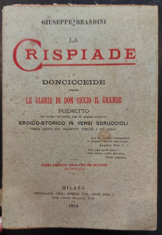 La Crispiade o Doncicceide ossia Le glorie di Don Ciccio …