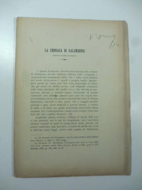 La cronaca di Salimbene. Appunti storico-giuridici