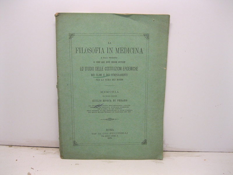 La filosofia in medicina e sulla necessita' di unire alle …