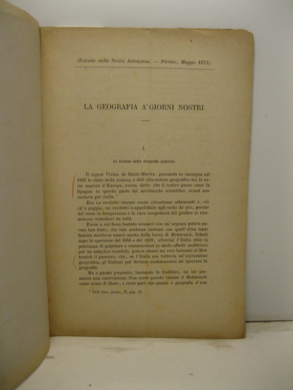 La geografia a' giorni nostri. Estratto dalla Nuova Antologia - …