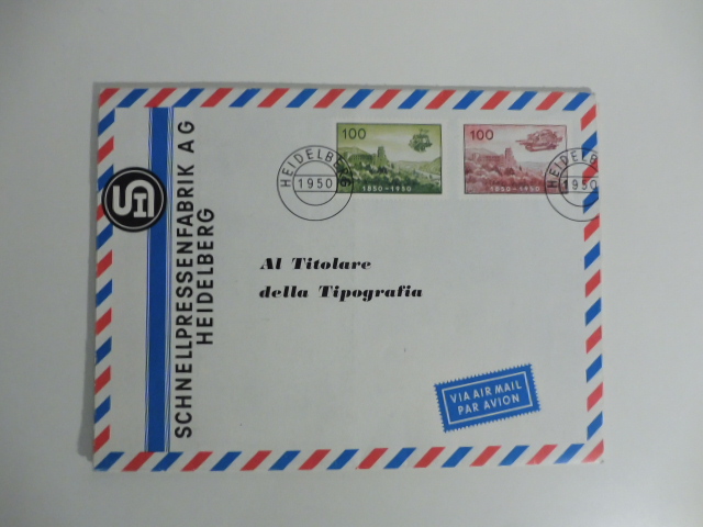 La Heidelberg originale a cilindro. Pieghevole pubblicitario