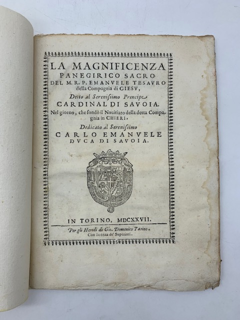 La magnificenza. Panegirico sacro.detto al Serenissimo Prencipe Cardinal di Savoia …