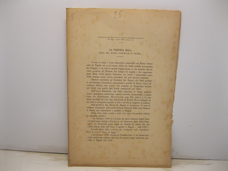 La pretesa Maia erma del Museo nazionale di Napoli. Estratto …