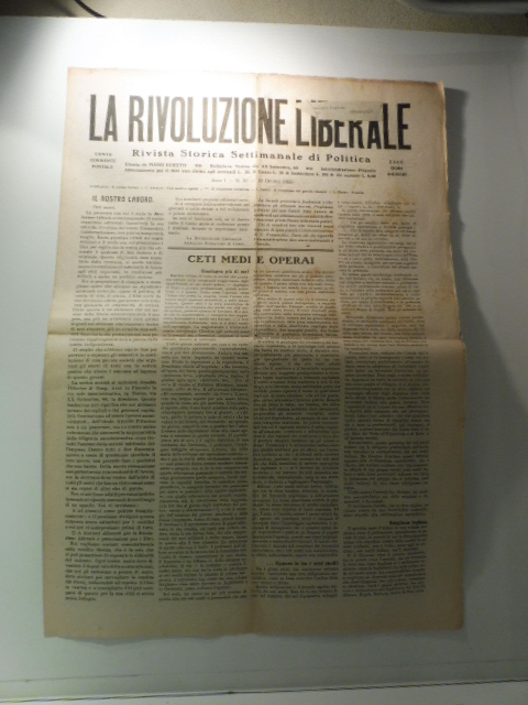 La rivoluzione liberale. Rivista storica settimanale di politica, anno I, …