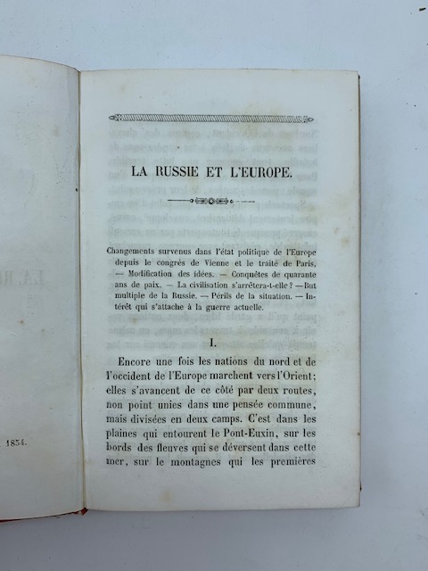 La Russie et l'Europe. Apercu historique sur la guerre d'Orient