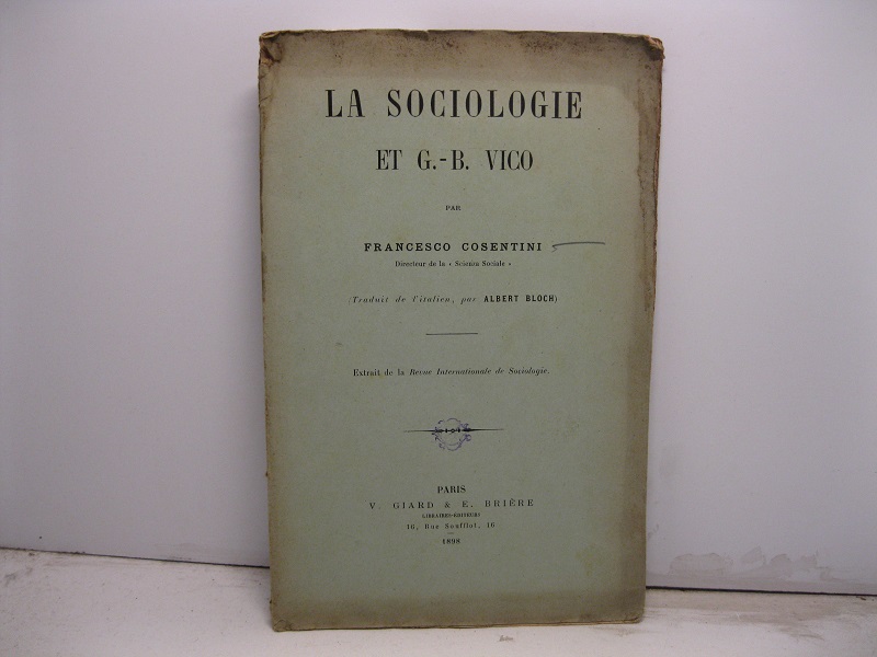 La sociologie et G.-B. Vico (Traduit de l'italien par Albert …