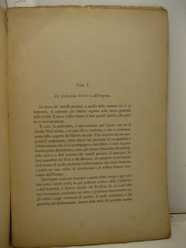 La storia e la statistica dei metalli preziosi quale preliminare …