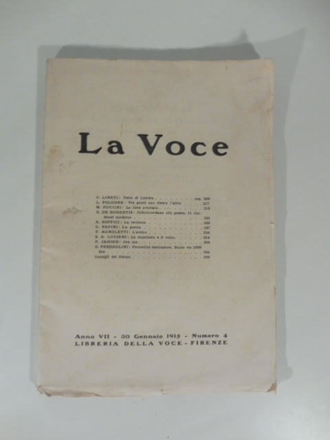 La Voce, 30 gennaio 1915