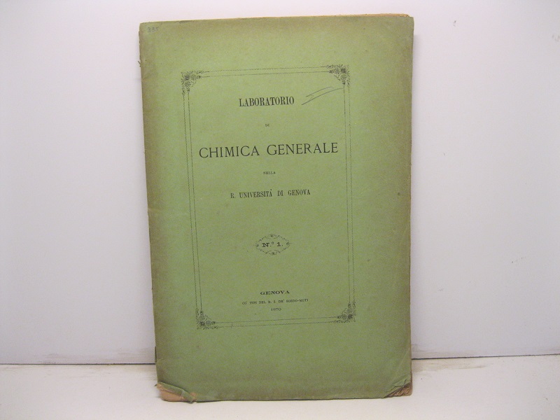 Laboratorio di chimica generale nella R. Universita' di Genova. Pneumodensimetro …
