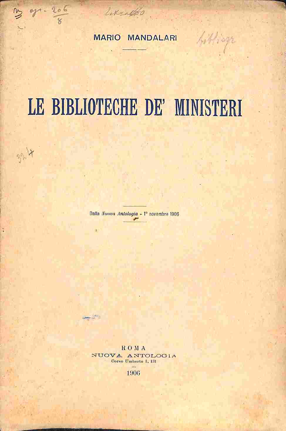 Le Biblioteche de' Ministeri