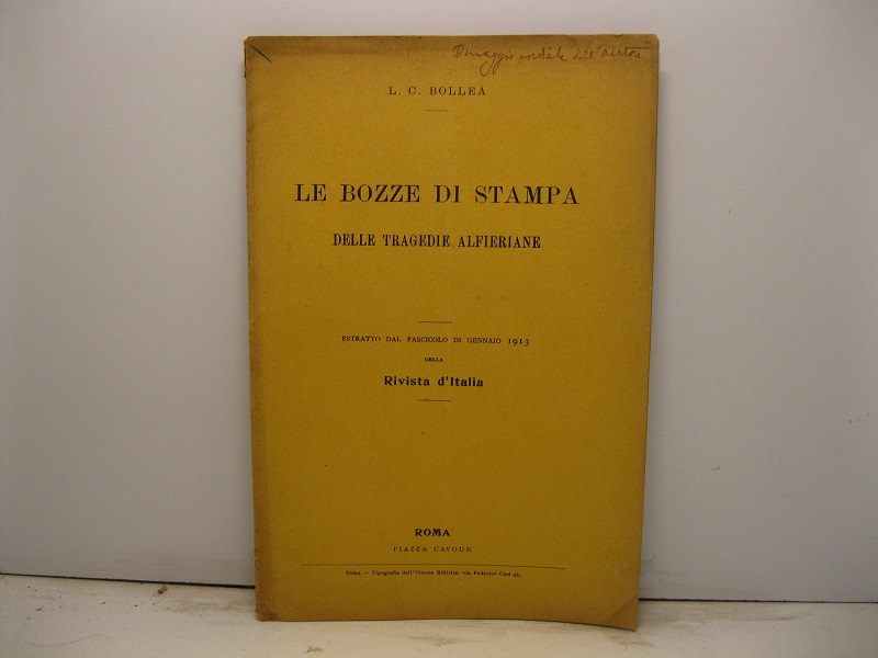 Le bozze di stampa delle tragedie alfieriane