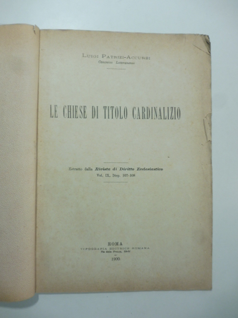 Le chiese di titolo cardinalizio