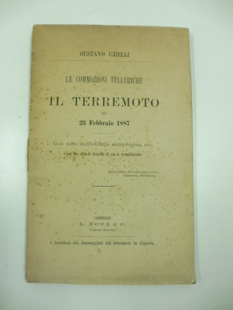Le commozioni telluriche e il terremoto del 23 febbraio 1887 …