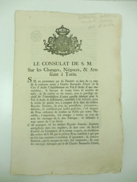 LE CONSULAT DE S. M. sur les changes, negocs et …