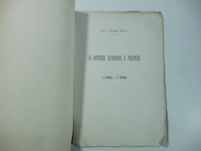 Le dottrine giuridiche e politiche di B. Spinoza e T. …