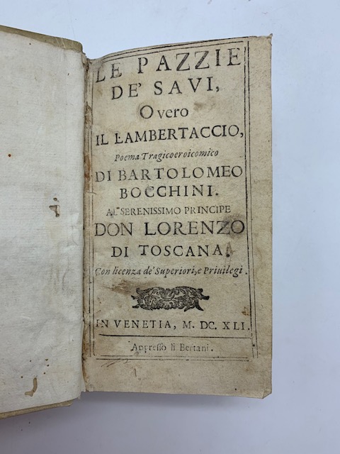 Le pazzie de' savi ovvero il Lambertaccio. Poema tragicoeroicocomico