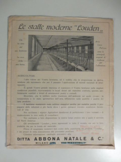 Le stalle moderne Louden. Pieghevole pubblicitario