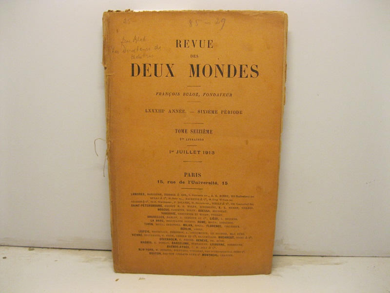 Les directeurs de the'atres in Revue des deux mondes, LXXXIII …