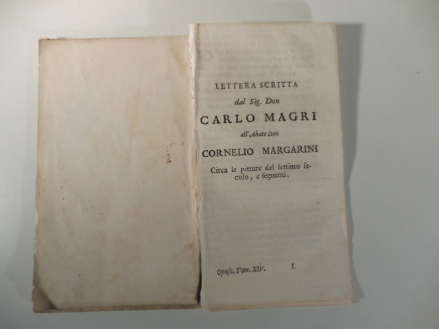 Lettera circa le pitture del settimo secolo e seguenti