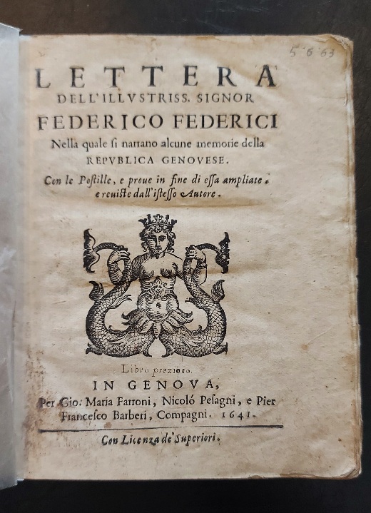 Lettera dell'illustriss. signor Federico Federici nella quale si narrano alcune …