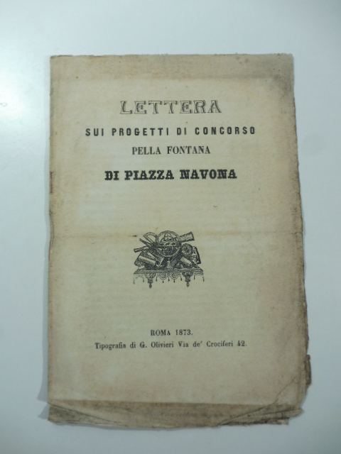Lettera sui progetti di concorso pella fontana di Piazza Navona