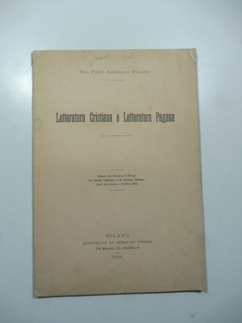 Letteratura cristiana e letteratura pagana