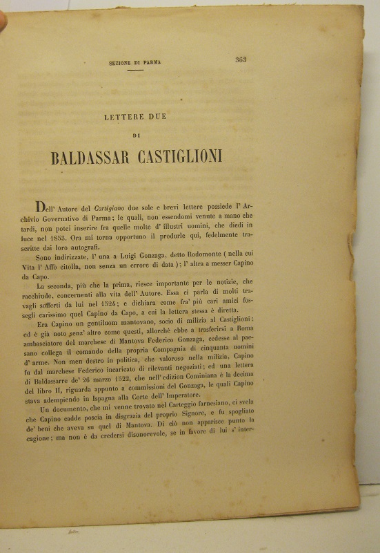 Lettere due di Baldassar Castiglioni