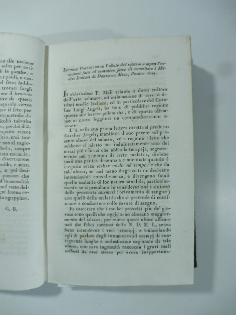 Lettere polemiche su l'abuso del salasso e sopra l'eccezioni fatte …