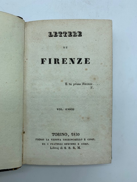 Lettere su Firenze