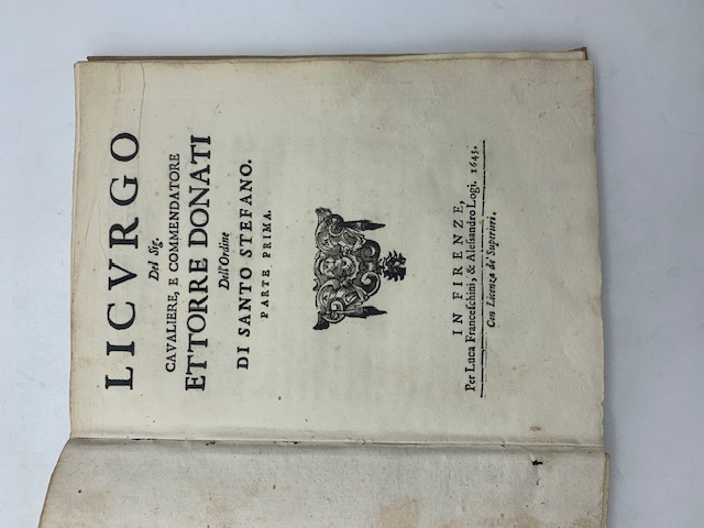 Licurgo del Sig. Cavaliere e Commendatore Ettorre Donati dell'Ordine di …