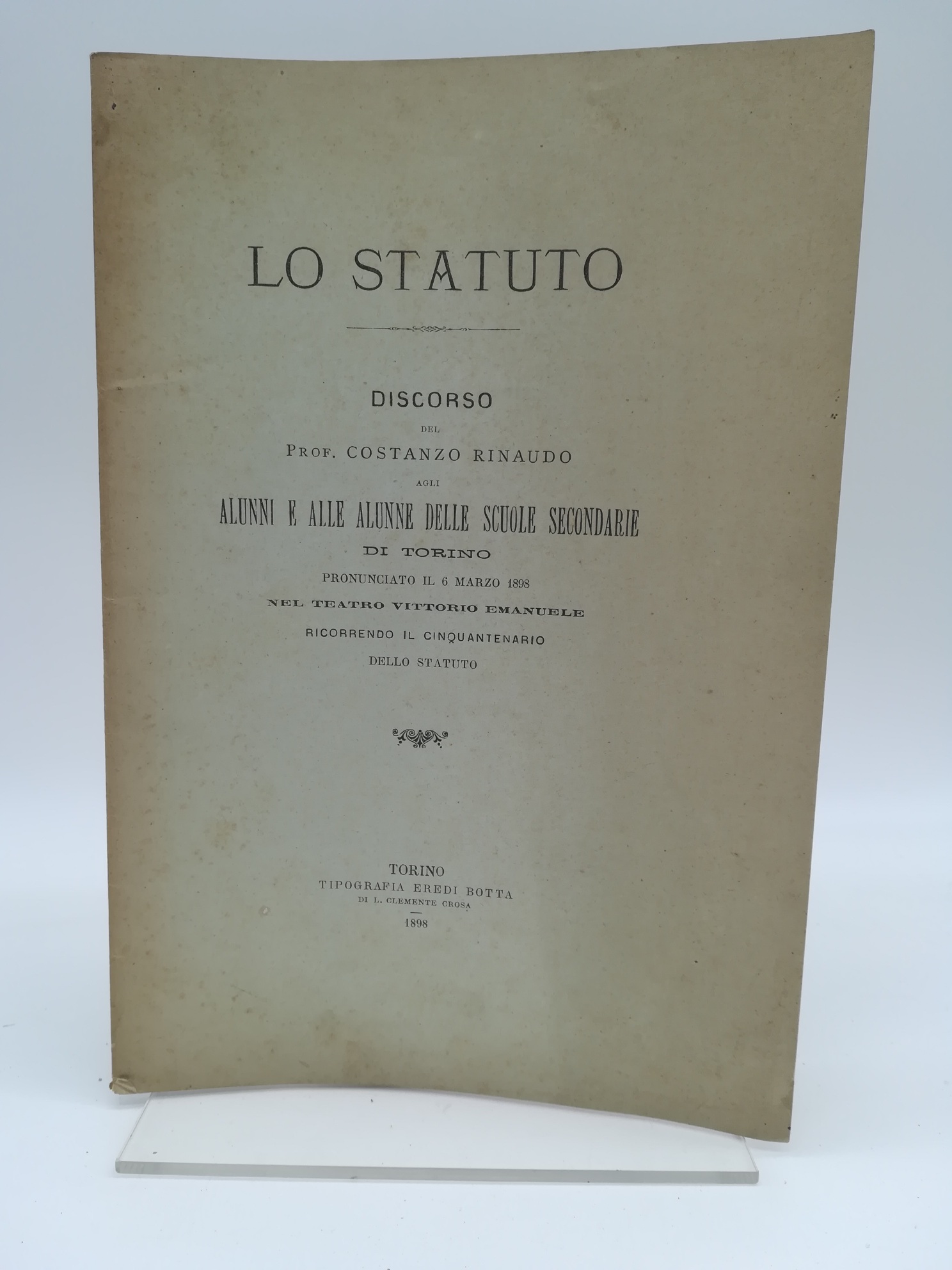 Lo Statuto. Discorso agli alunni e alle alunne delle Scuole …