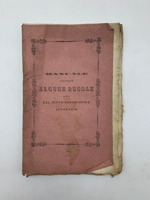 Manuale contenente alcune regole da osservarsi 1odai proprietarj ed affittavoli …