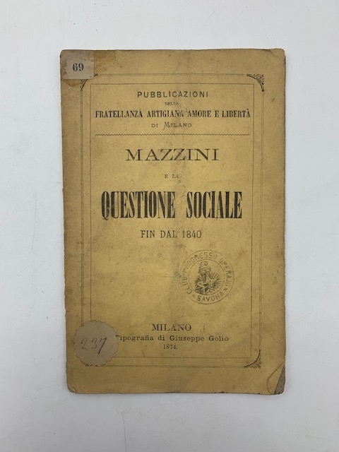 Mazzini e la questione sociale fin dal 1840