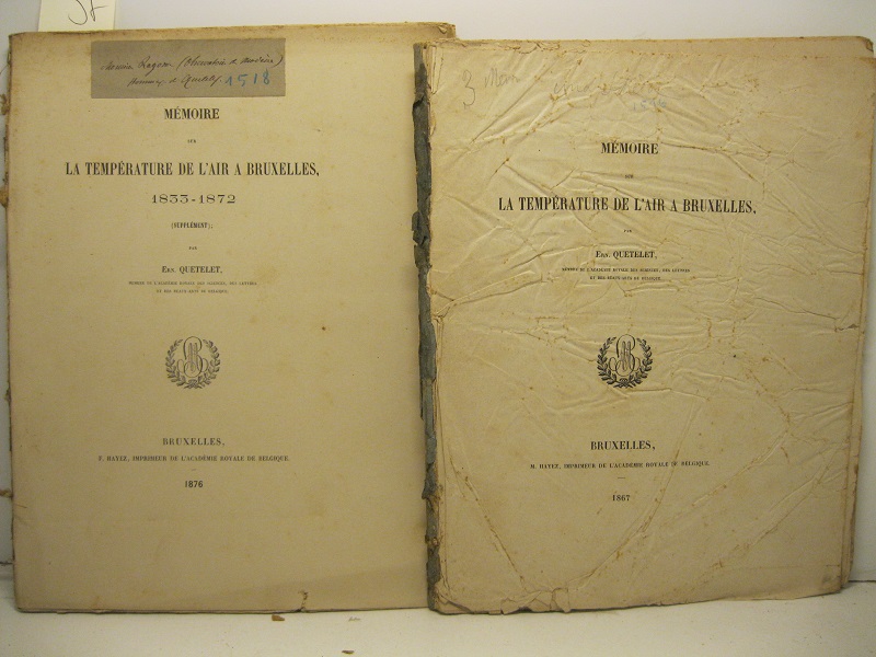 Memoire sur la temperature de l'air a Bruxelles; SEGUE Memoire …